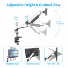 ShoppingAll SA-GA12 Adjustable Single Gas Spring Monitor Mount Desk Stand for 15"-32" Monitor - White-6