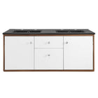 Modway Transmit 48" Wall-Mount Bathroom Vanity - Walnut/Black-Mid-Century Modern Vanity
