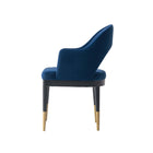 Manhattan Comfort Carrington 20.9" Modern Glam Velvet Upholstered Dining Armchairs - Midnight Blue - Set of 2-Made to Last. Commercial Grade Product