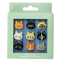 Moments of Joy Push Pin Set - Cat-Includes 9 cat-shaped push pins in assorted playful designs