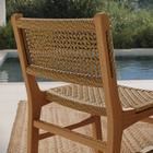 Modway Rowe Outdoor Teak Wood Dining Chair - Natural-Floor Glides