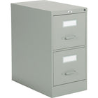 Staples Vertical Letter File Cabinet - 2-Drawer - Grey-High drawer sides eliminate the need for hanging file bars