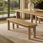 Modway Alvia 58" Oak Wood Bench - Weathered Oak-Solid Oak Wood Legs