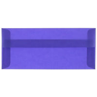JAM Paper #10 Business Envelopes, 4 1/8 x 9.5, Purple Translucent Vellum, 100 Pack (PACV357g)-Primary blue