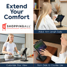 ShoppingAll Fully Adjustable Portable Tablet Stand for 4.7"-13" Phone/Tablet - Black-Sleek & Minimalist Aesthetic - The modern design complements any desk setup, whether for professional use, creative work, or casual entertainment.