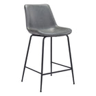 Zuo Byron Counter Stool - Grey-Ergonomic and supportive footrest