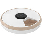 PawHut Automatic 6 Meal Cat Feeder with Timer - Light Brown-Schedules up to six meals a day with six separate food compartments 