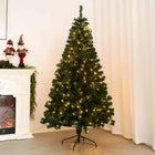 MotionGrey Artificial Christmas Tree - 6 ft Hinged Tree with Warm LED Lights - Green-5
