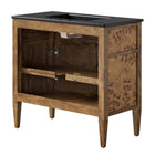 Modway Elysian 36" Wood Bathroom Vanity - Black/Brown-Burl Wood Veneer
