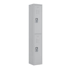 Ceha RH Series 2-Tier Locker with Louver Vents and Recessed handle - Bank of 1 - Light Grey-Durable, commercial-grade steel construction with powder-coated finish