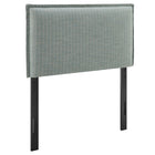 Modway Camille Striped Linen Blend Twin Size Headboard - Spa Blue Stripe-Woven Linen Blend with Pinstripe Pattern