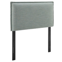 Modway Camille Striped Linen Blend Twin Size Headboard - Spa Blue Stripe-Woven Linen Blend with Pinstripe Pattern