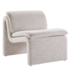 Modway Lume Boucle Upholstered Armless Accent Chair - Parchment-Curved Slipper Chair