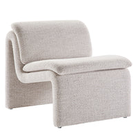 Modway Lume Boucle Upholstered Armless Accent Chair - Parchment-Curved Slipper Chair