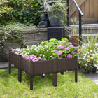 Outsunny 4-Piece Raised Garden Bed - 15.7" x 15.7" x 17.3"-Compact design allows you to garden in small spaces
