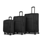 Bugatti Reborn 3-Piece Softside Luggage Set - Black-Made of lightweight and resistant recycled polyester