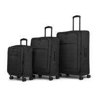 Bugatti Reborn 3-Piece Softside Luggage Set - Black-Made of lightweight and resistant recycled polyester