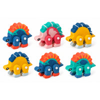 Merangue Dinosaur Erasers - 6 Pack-Set of 6 novelty erasers shaped like dinosaur animals