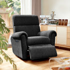 HOMCOM Upholstered Power Recliner with USB Charging Ports - Black-Electric recline with 120° stepless adjustment offers personalized relaxation
