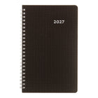 Blueline 2027 DuraFlex Weekly Diary with Twin-Wire Binding and Two-Piece Poly Cover – 8" x 5" – Assorted Colours – Bilingual-Weekday hourly appointment schedule from 7:00 a.m. to 6:00 p.m., Ruled spaces for Saturday and Sunday
