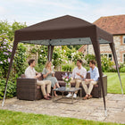 Outsunny 8 ft W x 8 ft L Pop Up Canopy Foldable Outdoor Canopy Tent with Bag - Coffee-Easy to fold and unfold with a pop-up design
