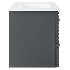 Modway Render 30" Wall-Mount Bathroom Vanity - Grey/White-Full-Extension Drawers