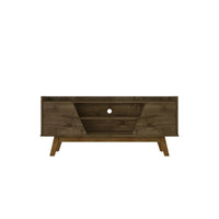Manhattan Comfort Marcus 53.14" Mid-Century Modern TV Stand - Rustic Brown -Mid-Century Modern Free Standing TV Stand for Living Room and Bedroom use
