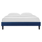 Modway Reign Performance Velvet King Platform Bed Frame - Navy-Wood Slat Support System