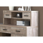 Monarch Specialties 7429 Computer Desk - Taupe Reclaimed Wood L/R Facing Corner-Reversible configuration allows for a left or right set-up for the storage unit with the hutch to create a functional workspace in fashionable style.