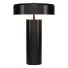 Hudson&Canal Nash 24" Tall Table Lamp with Metal Shade - Blackened Bronze/Blackened Bronze-Paired with a blackened bronze metal drum shade