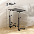 HOMCOM 23.5" Mobile Standing Desk with Adjustable Height - Black-It can be a bedside table, sofa side table, mini bar cart, mobile garden etc. 