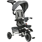 Aosom 6-in-1 Toddler Tricycle with Rotatable Seat - Grey-6 in 1 kids tricycle 