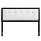 Modway Draper Tufted Fabric and Wood King Headboard - Black White-Interchangeable Bed Frame Options