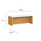 Modway Kinetic 38" Wall-Mount Office Desk - White Natural-Flip-Up Cable Management Compartment