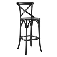 Modway Gear Bar Stool - Black-Modern Farmhouse Bar Stool