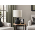 Monarch Specialties 16" H Contemporary Table Lamp - Black Resin / Ivory / Cream Shade-The elegant soft ivory fabric shade softens the light for a warm, inviting glow, making it a fashionable choice throughout your home