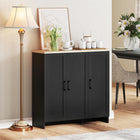 HOMCOM Modern 35.4" L Buffet Cabinet with Storage - Black-Adjustable shelves fit items of different heights