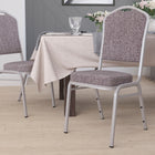Flash Furniture HERCULES Series Crown Back Stacking Banquet Chair in Herringbone Fabric - Silver Frame-Upholstered Seat and Back