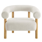Modway Sable Upholstered Fabric Armchair - Ivory Natural-Ships Fully Assembled