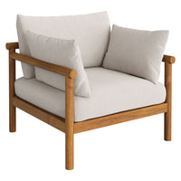 Modway Eleni Outdoor Teak Wood Armchair - Natural Sail-Teak Wood Frame