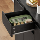 HOMCOM 71" H Cabinet with Charging Station - Black-Built-in power strip with two outlets and two USB ports for easy charging 