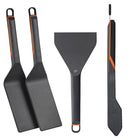 Blackstone E-Series Accessory Kit - Set of 4-Kit includes E-Series griddle spatula (Qty. 2), griddle scraper (Qty. 1), and tongs (Qty. 1).