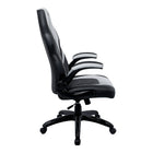 Emerge Vortex Bonded Leather Gaming Chair, Black and White-Lumbar support, seat height adjustment, tilt tension, tilt lock for customized support
