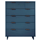 Manhattan Comfort Granville 37.8" Modern Tall Dresser - Midnight Blue-Modern- Contemporary with a taste of Glam - Tall Dresser for Bedroom Use.