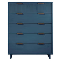Manhattan Comfort Granville 37.8" Modern Tall Dresser - Midnight Blue-Modern- Contemporary with a taste of Glam - Tall Dresser for Bedroom Use.