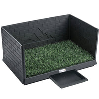 PawHut Dog Grass Pad with High Walls and Tray, Indoor Potty Tray-Features three-side high 11.8" (30 cm) walls to prevent splashes and keep floors clean
