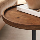 Modway Amina Round Acacia Wood Side Table - White Light Oak-Versatile Accent Table