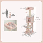 PawHut 47" Cat Tree Tower with Condo and Scratching Posts - Ball-Material: MDF, plush, sisal 