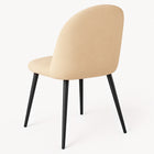 Nicer Interior Faux Suede Metal Leg Side Chairs - Beige - Set of 4-Tapered black powder-coated steel legs