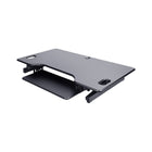 Rocelco 46" Deluxe Adjustable Height Desk Riser with Enhanced Vertical Range - Black-Deluxe gas shock easily raises and lowers up to 60LBS, sturdy black metal frame